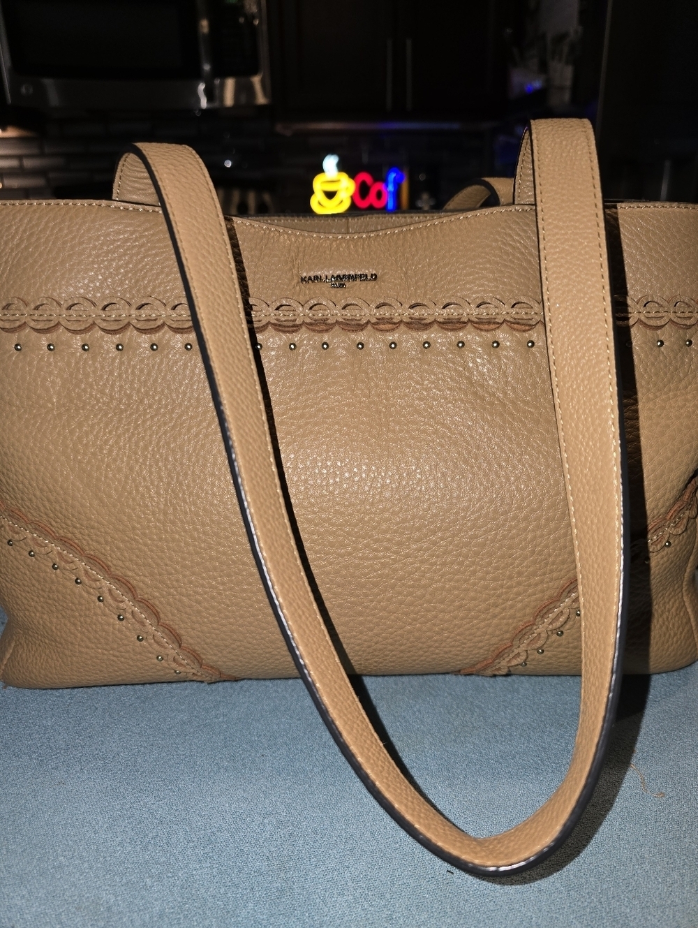 Karl Lagerfeld Paris Kleo Scalloped Tote Bag.